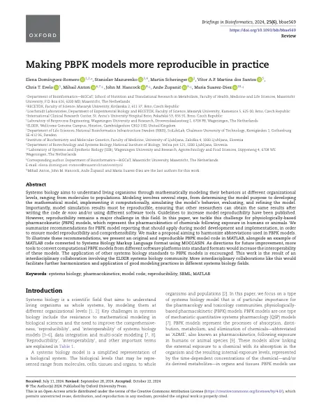 First page of Making PBPK models more reproducible in practice